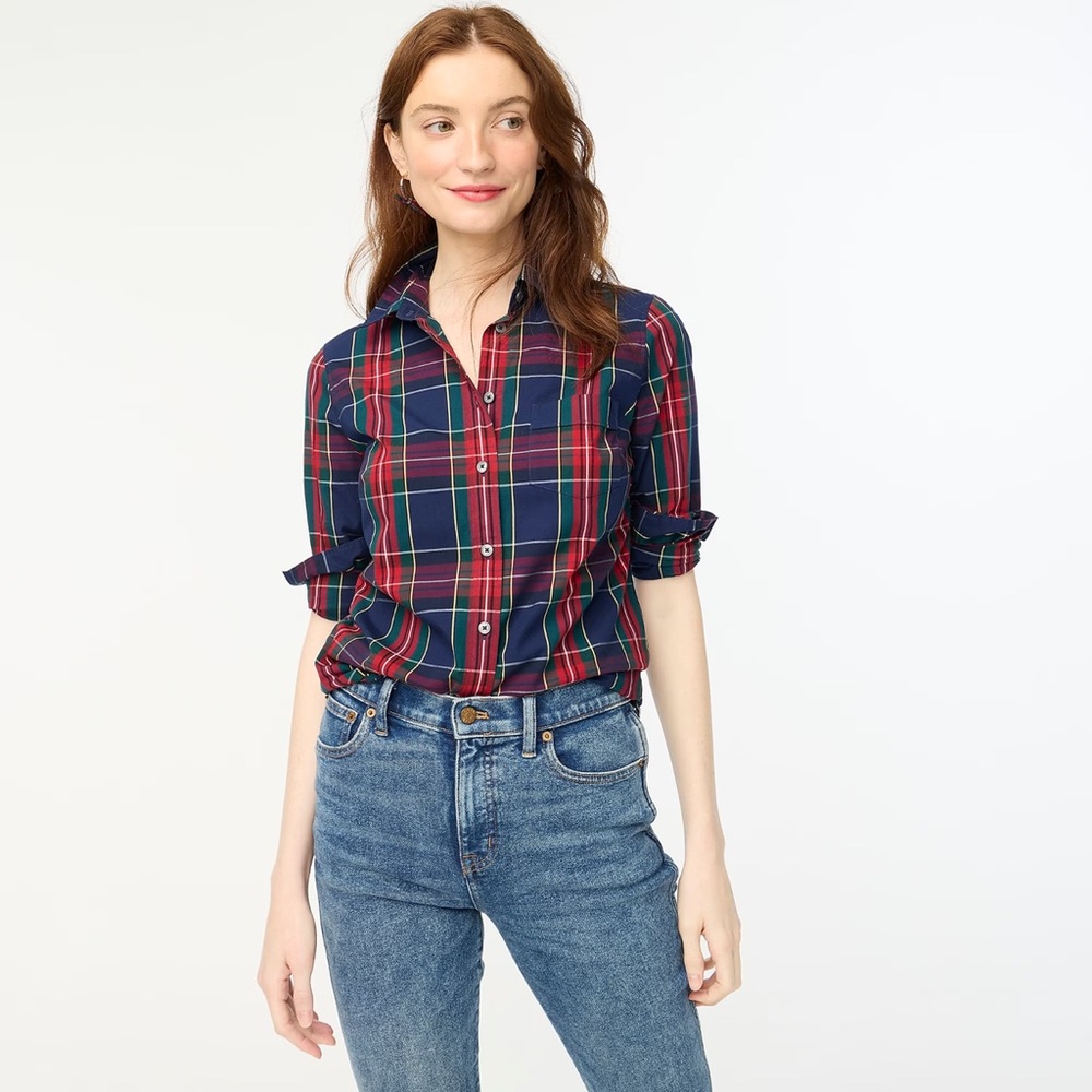 J. Crew Tartan Button-Down Shirt - Red, Blue, Green